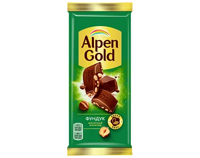Шоколад Alpen Gold молочный Фундук, 85 гр.
